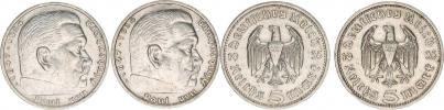 5 RM 1935 A - Hindenburg bez svastiky     2 ks_dr. hr.