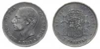 1 Peseta 1883(83) MS-M      Y B76;  KM 688