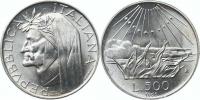 500 Lire 1965 R - Dante            KM 100   Ag 835   11