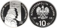 10 Zlotych 2005 - Poniatowski Stanislaw August     Y. 553   Ag 925     kapsle