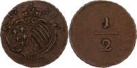 Cu 1/2 Fenik 1759 - zkušební ražba