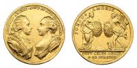 Wideman - zlatá zásnubní medaile 1765 - dva portréty