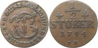 1/2 Stuber 1794 PR          KM 206; Hahn 405; Schön 58