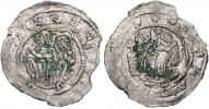 Vladislav II. (1140-74). Denár. Cach-587. zbytky měděnky