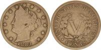 5 Cents 1883 - římská čísl. nominálu (V) KM 112 "R"