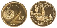 ČR, 2Kč 1993 mincovní město Jablonec Au 999.9,20mm,7.77g,cert.