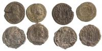 Constantius II. 337-361AE3 R:císař,věnec,brána,dvě Victorie 4ks