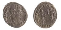 Constantius II. 337-361 AE4 R:dvě Victorie Siscia RIC.184