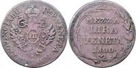 1/2 Lira 1800 - pro Benátky - měděná - patrně zkušeb.