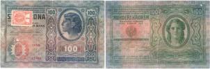 100 Koruna 1912 - zoubkovaný kolek