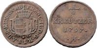 Cu 1/4 Krejcar 1797 H - Günzburg pro Přední Rakousko