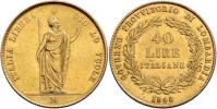 40 Lira 1848 M - stojící Italie
