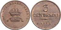 3 Centesimi 1846 V