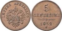 5 Centesimi 1852 V - menší typ