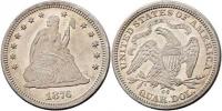 25 Cent 1876 CC - sedící Liberty