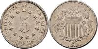 5 Cent 1873 (CuNi) - štít ve věnci