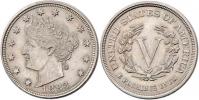 5 Cent 1883 (CuNi) - hlava Liberty