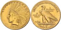 10 Dolar 1913 - hlava mladého indiána