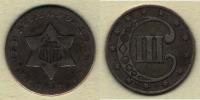 3 Cent 1851 - hvězda (Ag)