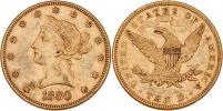 10 Dolar 1880 - hlava Liberty