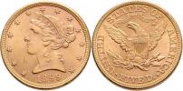 5 Dolar 1899 - hlava Liberty