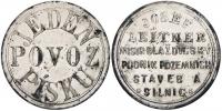 Místopisně neurčeno. Podnik pozemních staveb J. Leitner / JEDEN POVOZ PÍSKU. Zn ponikl. 20.6 mm