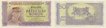 50 Kčs bl (1945) sér. MS       perf. 3x malá dírka uprostřed !