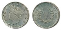 5 Cent 1883 - hlava Liberty