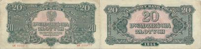 20 Zlotych 1944  sér. BM     Pick 112