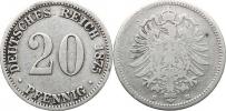 20 Pfennig 1875 B           KM 5    Ag 900  1