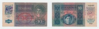 10 Koruna 1915 - stříhaný kolek