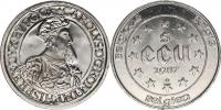 5 Ecu 1987 - král Karel V.      KM 166          Ag  833   22