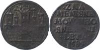 Měděná známka 1585 se znakem pražské Malé Strany
