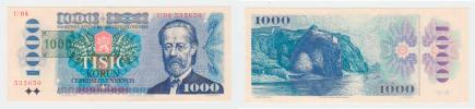 1000 Koruna 1985 - s tištěným kolkem