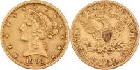 5 Dolar 1901 S - hlava Liberty