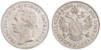 20 krejcar 1852 C, Praha, velký, hlava doleva, Franc. Hal. 2060