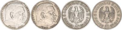 5 RM 1936 A - Hindenburg bez svastiky        2 ks_dr. hr.