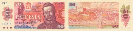 50 Kčs 1987  sér. F 67          Baj. 104a;  Hej. 108b