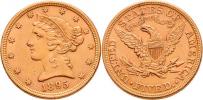 5 Dolar 1895 - hlava Liberty