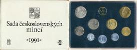 Ročníková sada mincí 1991 + 10 Kčs Štefanik