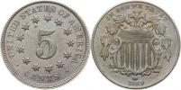 5 Cents 1869 - typ se štítkem     CuNi     KM 97