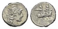 Cn. Calpurnius.  Denarius circa 189-180