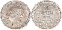50 Stotinki 1891 KB            KM 12     Ag 835  2