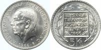 5 Kronor 1966 U - 100. výročí konstituce       KM 839     Ag 400