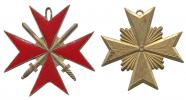 SCHLARAFFIA (bez lokality) - Pozlac.červeně smaltovaný maltézský kříž