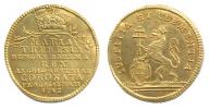 Menší korunovační žeton na korunovaci v Praze 12.5.1743