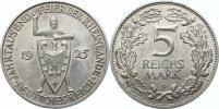 5 RM 1925 F - Rhineland              KM 47     Ag 500  25 g