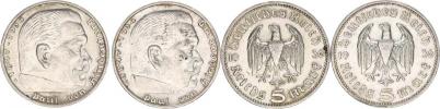 5 RM 1936 A - Hindenburg bez svastiky        2 ks