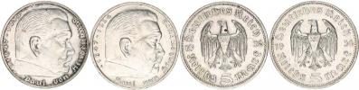 5 RM 1936 A - Hindenburg bez svastiky        2 ks