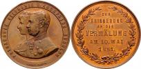 Christlbauer - medailka na památku sňatku 10.V.1881 -